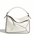 Geometric 'Origami' Puzzle Satchel | Premium Nappa Leather with Contrast Glazing