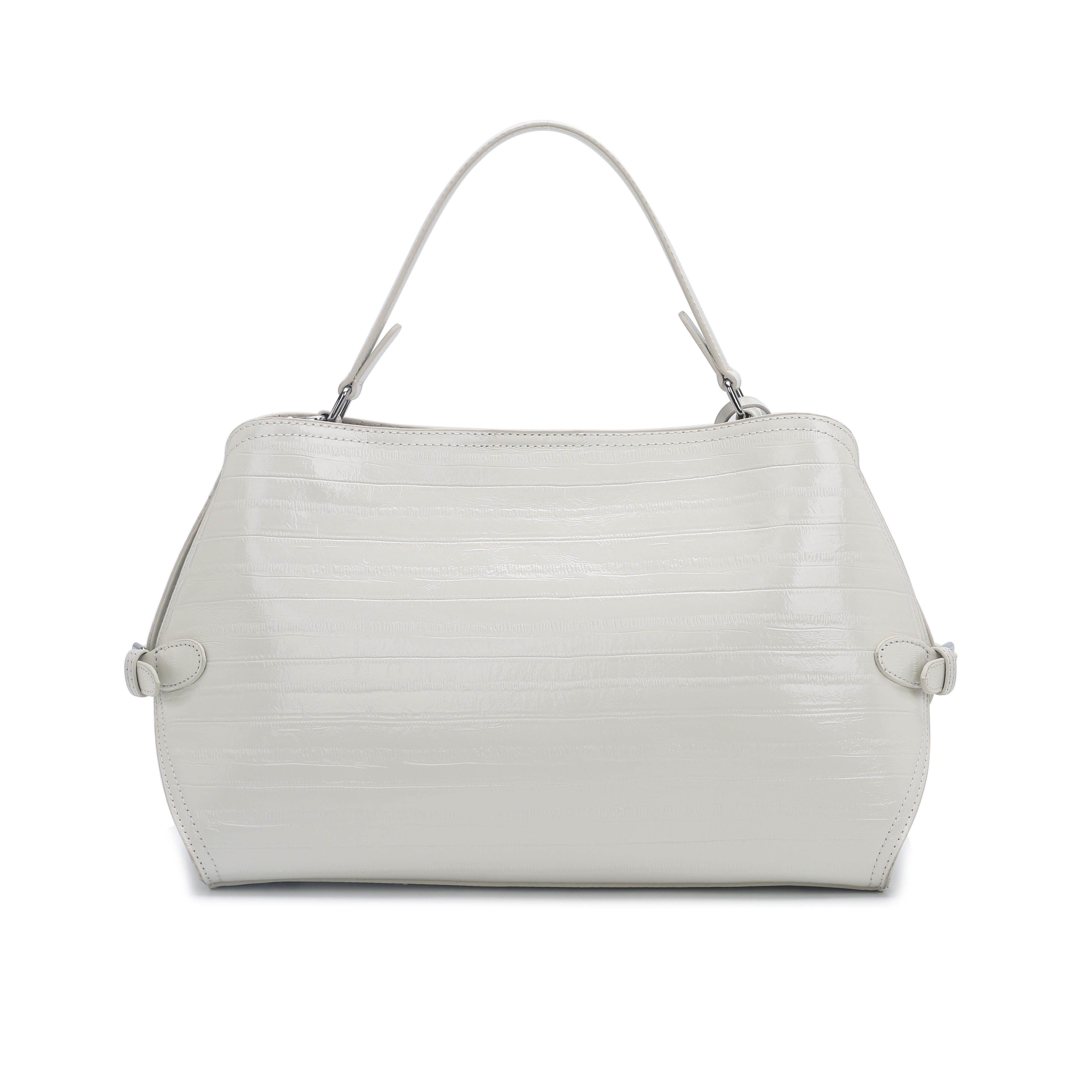 Off White Pebbled Leather HandBag , Bulk Supply for Established Fashion Brands