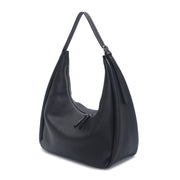 Black Pebbled Faux Leather Soft Hobo Shoulder Bag, Bulk Wholesale for Fashion Retail Brands