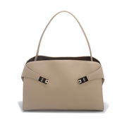 Architektonische „Unity“-Handtasche mit Griff oben | Glattes Premium-Kalbsleder