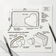 Romantic 'Heart-Bond' Continental Zip Wallet | Premium Pebbled Leather