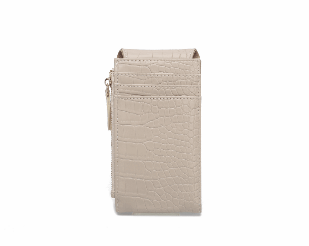 Elite 'Croc-Lux' Phone Wallet | Premium Embossed Leather | Integrated Zippered Organizer