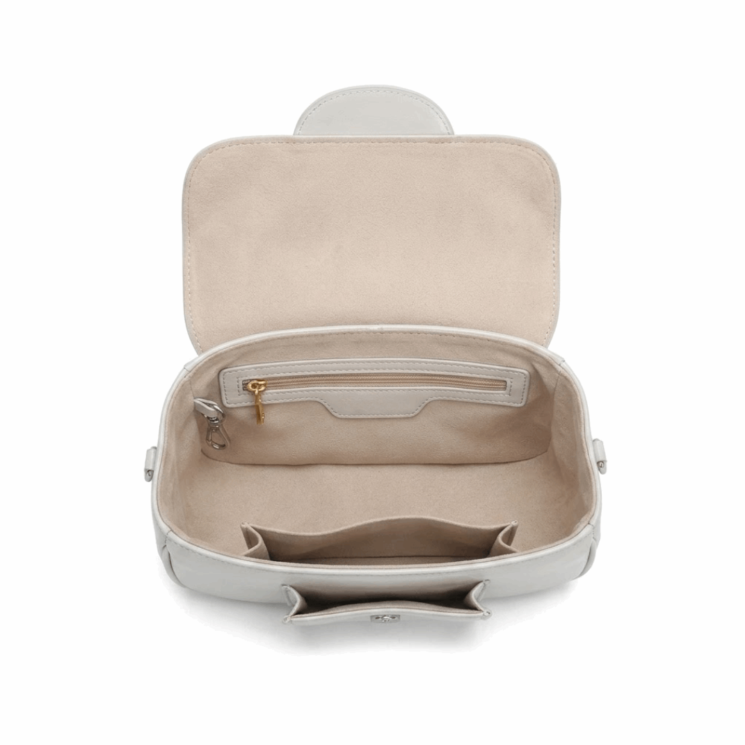 'Orbit' Avant-Garde Mini Satchel | High-Gloss Patent Leather | Circular Sculptural Handle & Teddy Charm