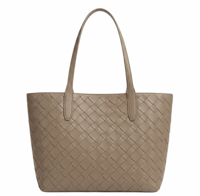 „Intrecciato“ Artisan Tote | Premium handgewebtes veganes Leder | Minimalistisches professionelles Carryall mit großem Fassungsvermögen
