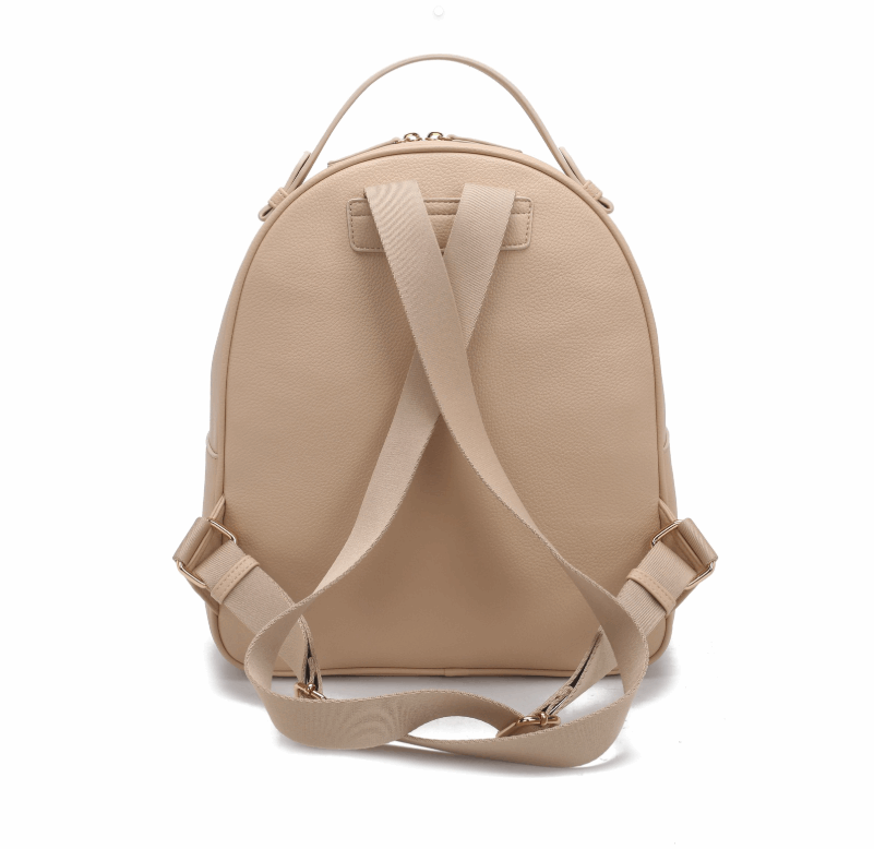 'Aura' Urban Commuter Backpack | Premium Pebbled Vegan Leather | Ergonomic Dome Silhouette with Signature Gold-Finish Branding