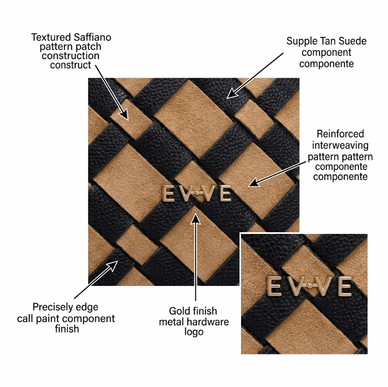 'Summit' Elite Hybrid Backpack | Premium Vegan Leather & Suede-Texture Lattice Weave | Sophisticated Urban Carryall with Gold-Tone Signature Branding