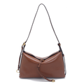 'Vertex' Cinch Shoulder Bag | Premium Polished Calf Leather | Architectural Folded Silhouette with Artisan Braided Tassel & Adjustable Strap