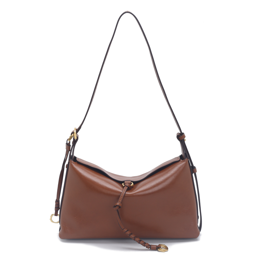 Weiche Hobo-Schultertasche aus Leder, lässige Umhängetasche für den Alltag