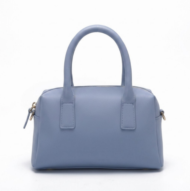 Architektonische Handtasche mit zwei Henkeln „Sky-Saffiano“ | Performance-Leder