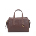 Architektonische „V-Fold“-Satchel | Cognacfarbenes Kalbsleder & Schmuckbeschläge