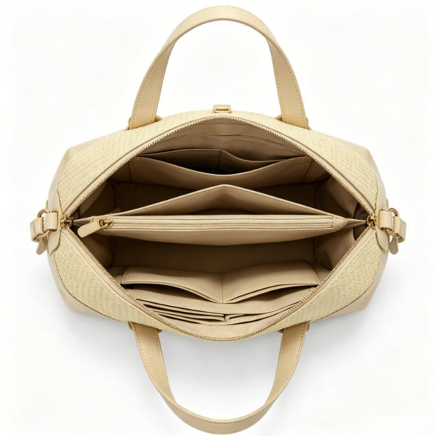 Elegant Cream Beige Woven Leather Hobo Bag, Multi-Way Crossbody Shoulder Bag with Heart Charm for Everyday