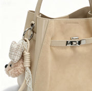Cute Mini Beige Suede Bucket Bag