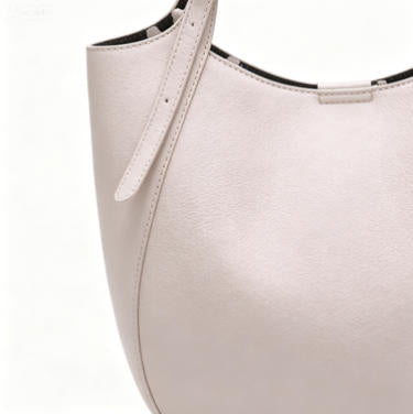 Elegant Light Pink Faux Leather Hobo Tote Bag, Adjustable Shoulder Bucket Bag for Everyday Use