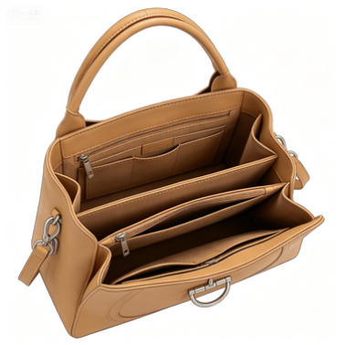 Chic Caramel Hobo Handbag, Versatile Multi-Way Bucket Bag with Detachable Accessories