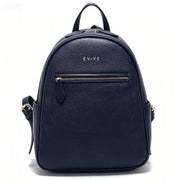 Navy Pebbled Faux Leather Women Backpack, Daily Mini Backpack with Gold Hardware Custom Logo OEM ODM
