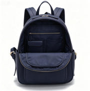 Navy Pebbled Faux Leather Women Backpack, Daily Mini Backpack with Gold Hardware Custom Logo OEM ODM