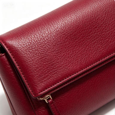 Red Crossgrain Faux Leather Flap Mini Crossbody Bag, Adjustable Leather Shoulder Strap Daily Shoulder Bag, Mass Supply for Established Fashion Labels & Global Retail Chains