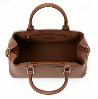 Brown Pebbled Faux Leather Top Handle Tote Bag, Detachable Crossbody Shoulder Handbag, Bulk Supply for Established Fashion Brands & Department Stores
