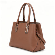 Brown Pebbled Faux Leather Top Handle Tote Bag, Detachable Crossbody Shoulder Handbag, Bulk Supply for Established Fashion Brands & Department Stores