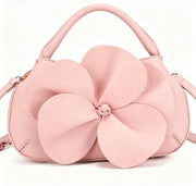 Blush Pink 3D Floral Pebbled Faux Leather Mini Top Handle Bag, Detachable Crossbody Ladies Party Handbag, Bulk Supply for Established Fashion Brands & Boutique Retail Chains