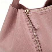 Dusty Pink Pebbled Faux Leather Hobo Tote Bag, Knotted Handle Detail Convertible Crossbody Handbag, Bulk Supply for Established Fashion Brands & Mall Retailers